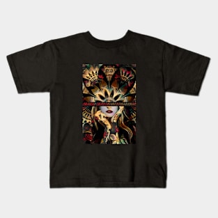 The Lady of a Thousand Swords (Desert Tribal Fractal Fusion) Kids T-Shirt